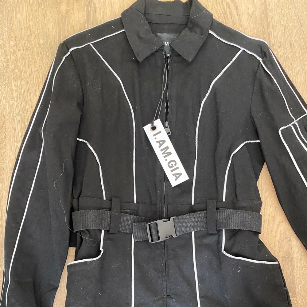 Black reflective iamgia jumpsuit